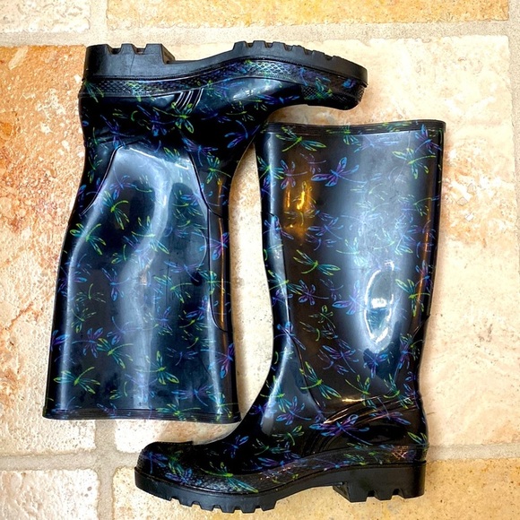 No Brand Shoes - Dragonfly Tall Rubber Rain-boots. Quality Size 8